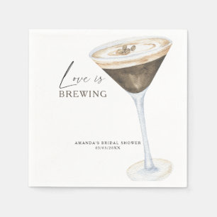 Liebe brodelt Espresso Martini Junggesellinnenabsc Serviette