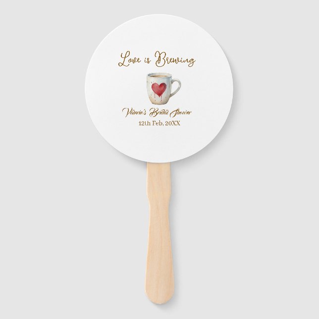 Liebe brodelt weiße Kaffeetasse Herz Junggesellinn Fächer (Vorderseite)