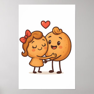 Liebe-Brot - Niedlicher und einzigartiger Cartoon- Poster