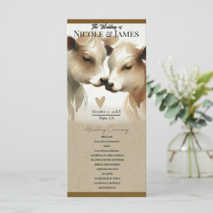 Liebe Brown Cream Country Wedding Programm