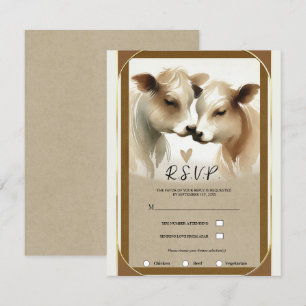Liebe Brown Cream Country Wedding UAWG Einladung