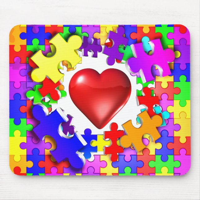 Liebe-Brüche durch Autismus Mousepad (Vorne)