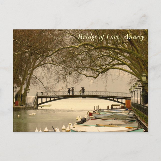 Liebe-Brücke, Annecy, Frankreich Postkarte (Vorderseite)