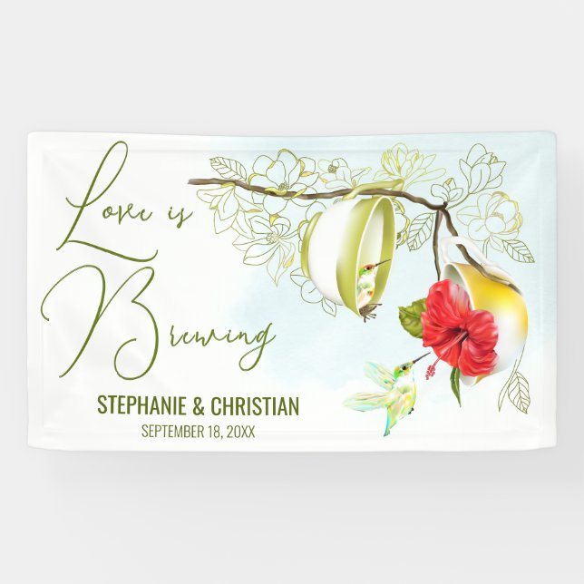 Liebe brütet Hummingbird Tee Party Banner (Horizontal)