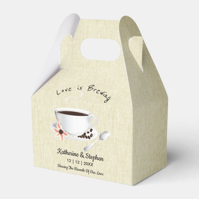 Liebe brütet Kaffee-Gastgeschenk Hochzeit Geschenkschachtel (Vorderseite)