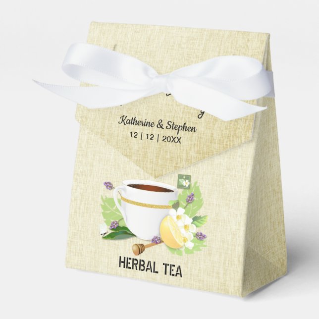 Liebe brütet Tee-Gastgeschenk Hochzeit Geschenkschachtel (Vorderseite)
