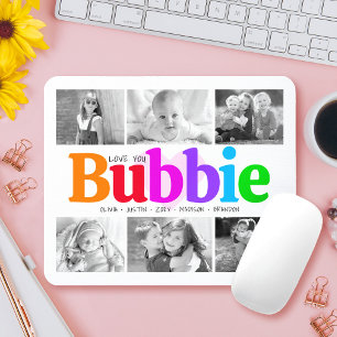 Liebe Bubbie Farbige Regenbogen 6 Foto-Collage Mousepad