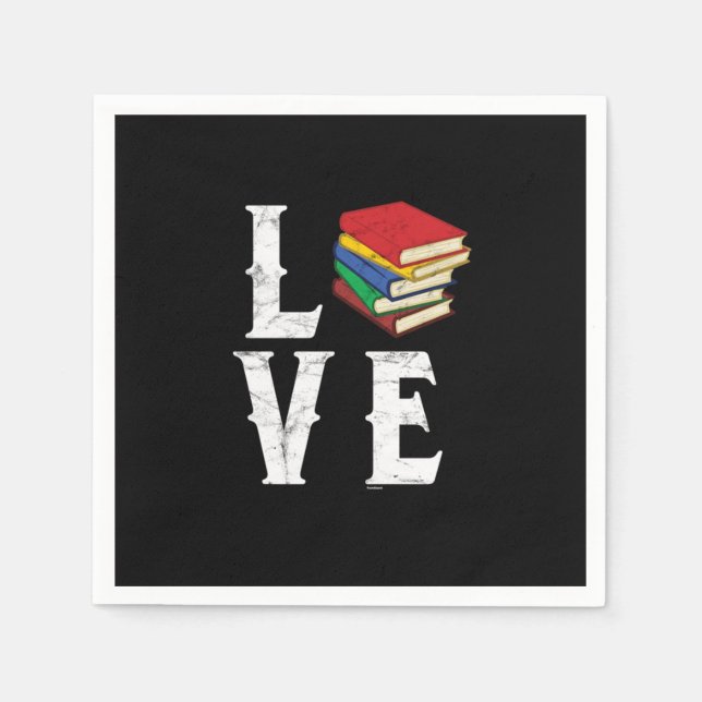 Liebe Bücher Buchwürmer Leser Lesen Nerds Geeks L Serviette (Vorderseite)