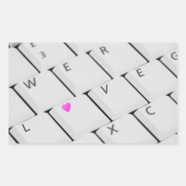 Liebe-Buchstaben der Computertastatur Rechteckiger Aufkleber