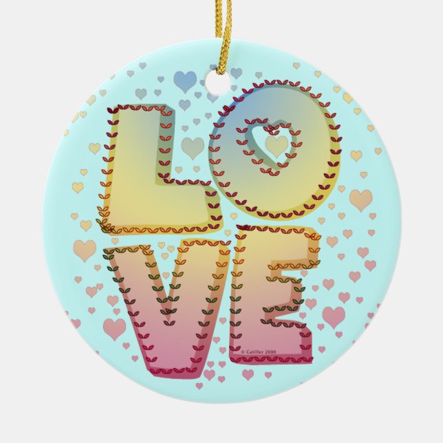 Liebe Buchstaben Keramikornament (Vorne)