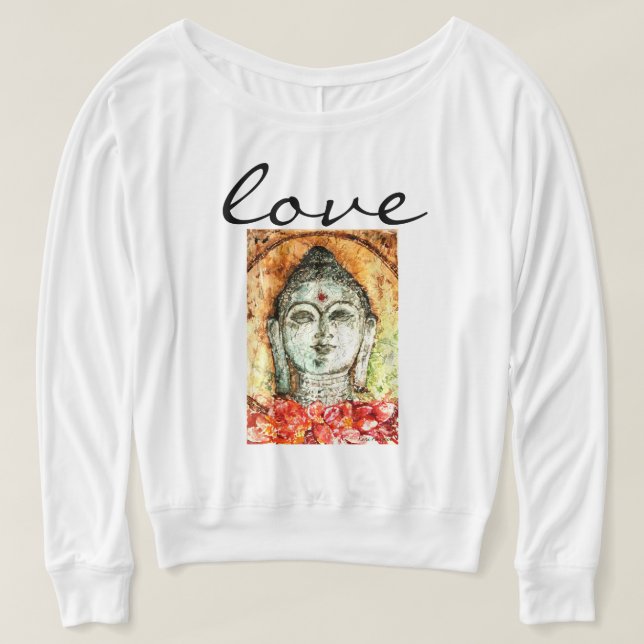 Liebe Buddha Wasserfarben Kunst  Shirt (Design vorne)