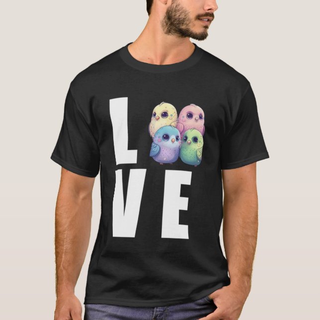 Liebe Budgie Mama Budgerigar Parakeet Bird Pullove T-Shirt (Vorderseite)