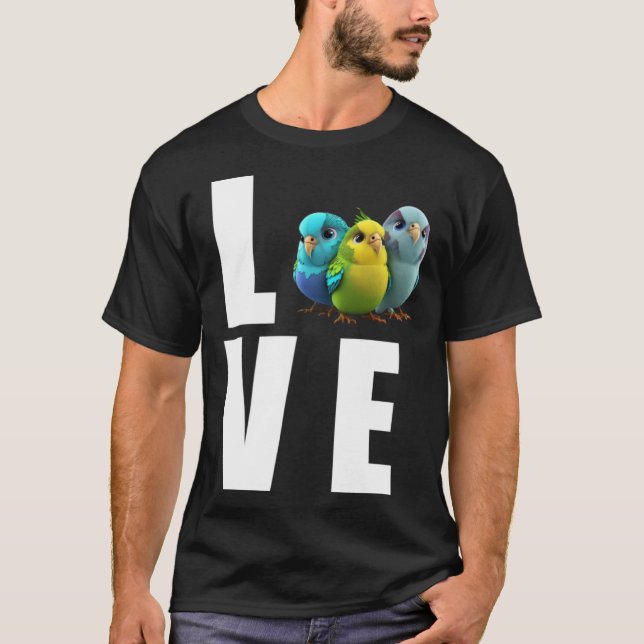 Liebe Budgie Mama Budgerigar Parakeet Bird Pullove T-Shirt (Vorderseite)