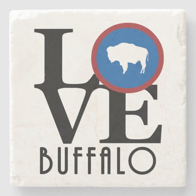 LIEBE Buffalo Wyoming Steinuntersetzer (Vorderseite)
