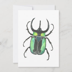 Liebe Bug Atlas Käfer Wasserfarbe Valentine Mitteilungskarte