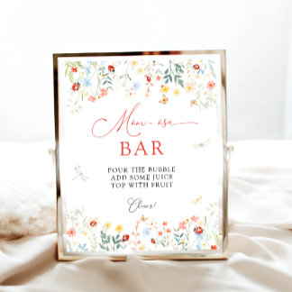 Liebe Bug Garden Baby Dusche Mama-osa Bar Poster