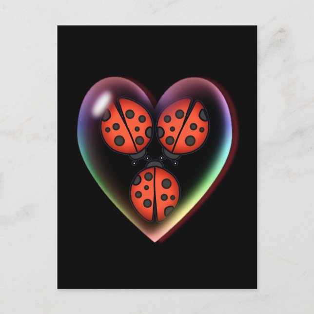 Liebe BUG & HERZBUBBLE VON SHARON SHARPE Postkarte (Vorderseite)