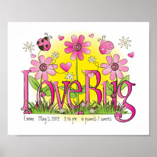 Liebe Bug Lady Bug Girls Zimmer Kunst Poster