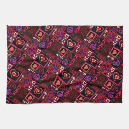 Liebe Bug & Niedlich Hearts Muster Geschirrtuch