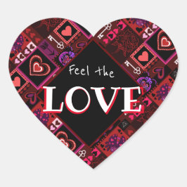 Liebe Bug & Niedlich Hearts Muster Herz-Aufkleber