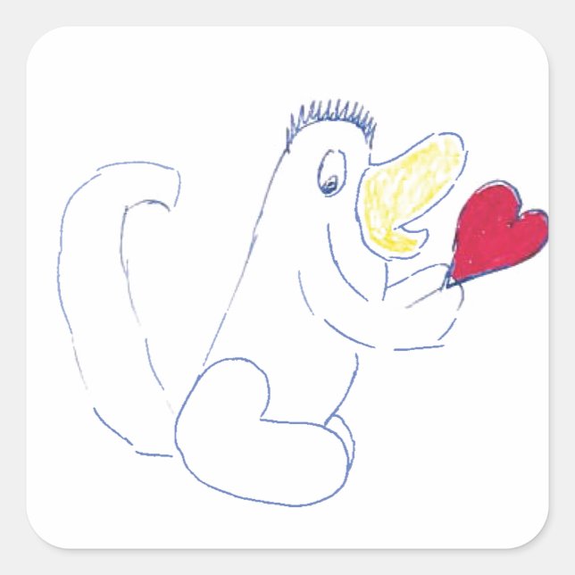 Liebe Bug Square Sticker (Vorderseite)