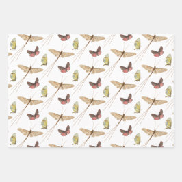 Liebe Bug Vintag Insekt Individuelle Name Geburtst Geschenkpapier Set