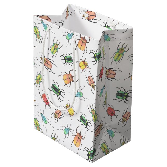 Liebe Bugs Wasserfarbenkäfer mit Herz Mittlere Geschenktüte (Rückseite Schrägansicht)