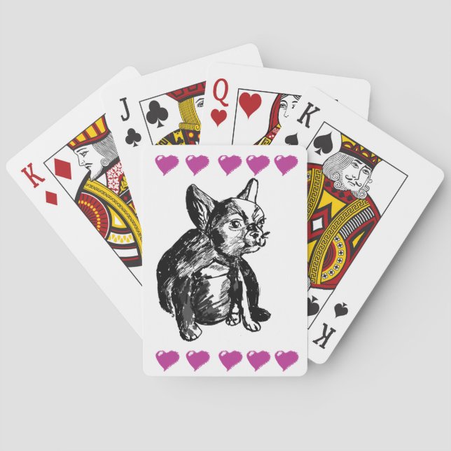 Liebe Bulldog Hund Klassische Spielkarten (Rückseite)