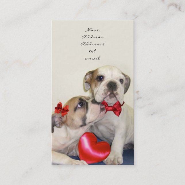 Liebe-Bulldoggengeschäftskarte Visitenkarte (Vorderseite)