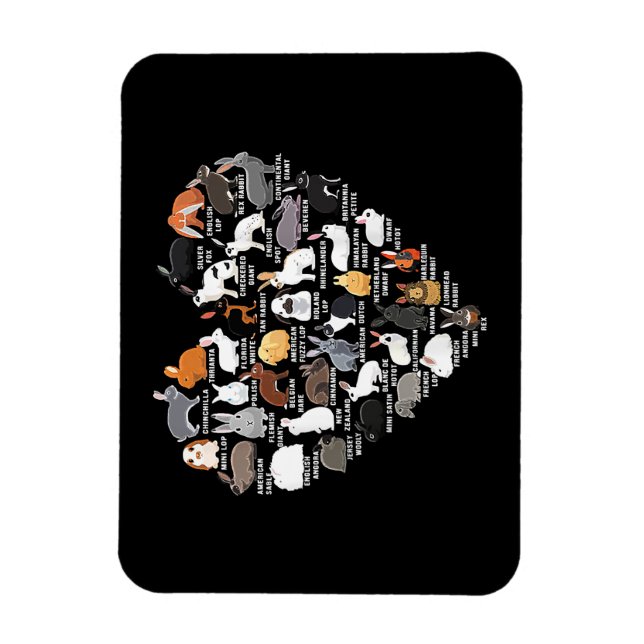 Liebe Bunnies Funny Rabbit Heart Magnet (Vertikal)