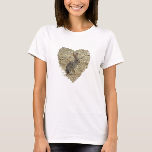 Liebe Bunnies Heart Desert Animal Foto Rabbit T-Shirt (Vorderseite)