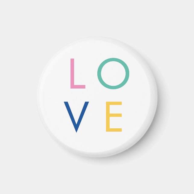 LIEBE bunt valentinische Typografie Magnet (Vorne)