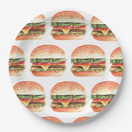 Liebe + Burgers Picnic GRILLEN Paares Brautparty Pappteller