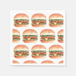 Liebe + Burgers Picnic GRILLEN Paares Brautparty Serviette