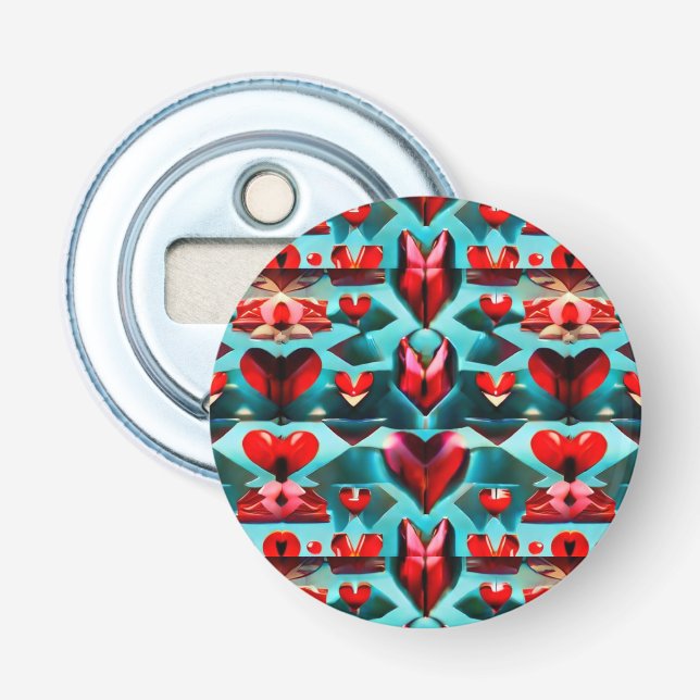 Liebe: Button-Flaschenöffner mit mehreren Flaschen Flaschenöffner (Vorderseite)