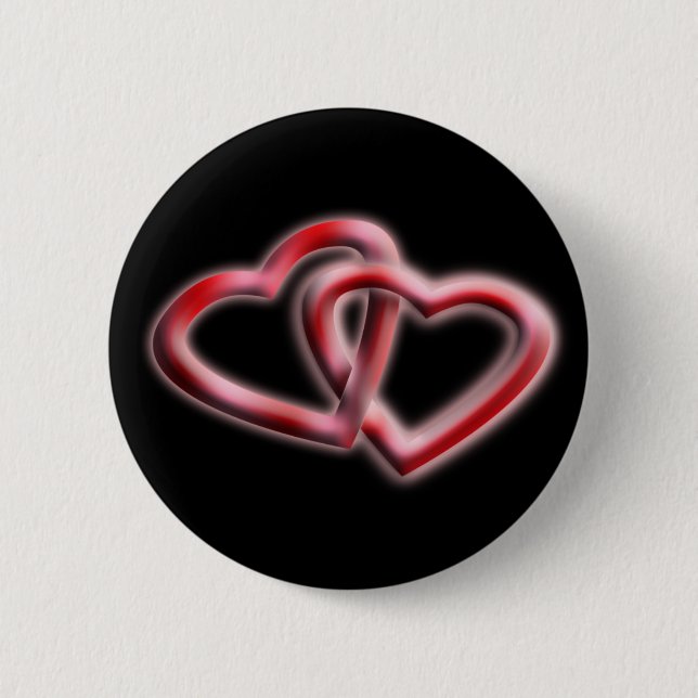 Liebe Button Zwei Herzen verflochten für immer (Vorderseite)
