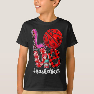 Liebe Bysketbyll Ausrüstung Spieler Team Valentins T-Shirt