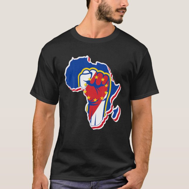Liebe Cabo Kap Verde Flag mit Afrika Karte Kap Ver T-Shirt (Vorderseite)