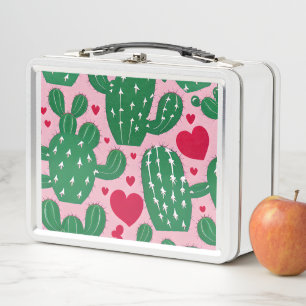Liebe Cactus Pattern Metall Brotdose