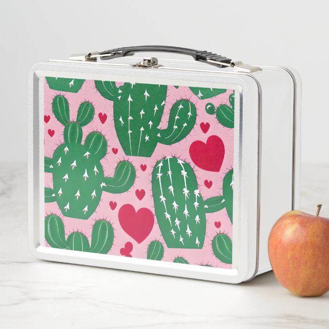 Liebe Cactus Pattern Metall Brotdose (Beispiel)
