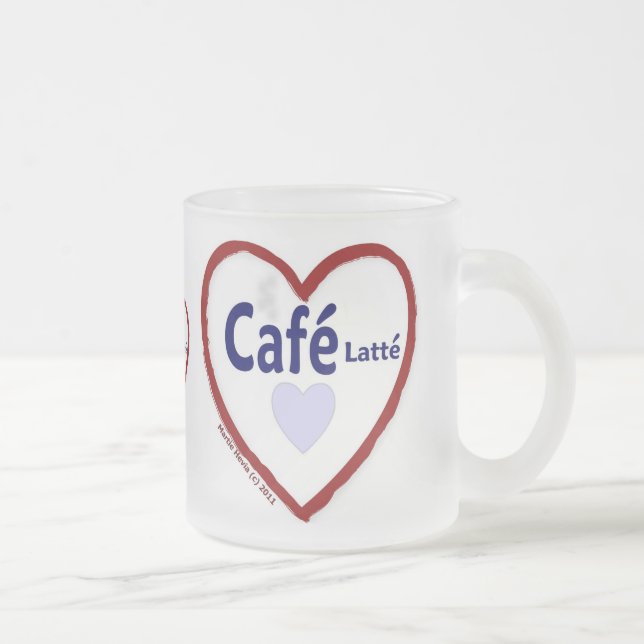 Liebe Café Latté - Mattierte Tasse (Rechts)