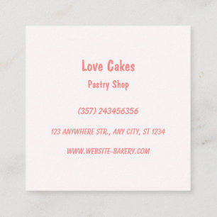 Liebe Cakes Blumenkuchen Quadratische Visitenkarte