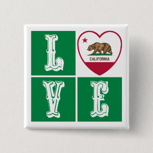 Liebe California State Flag Herbst Prix Button
