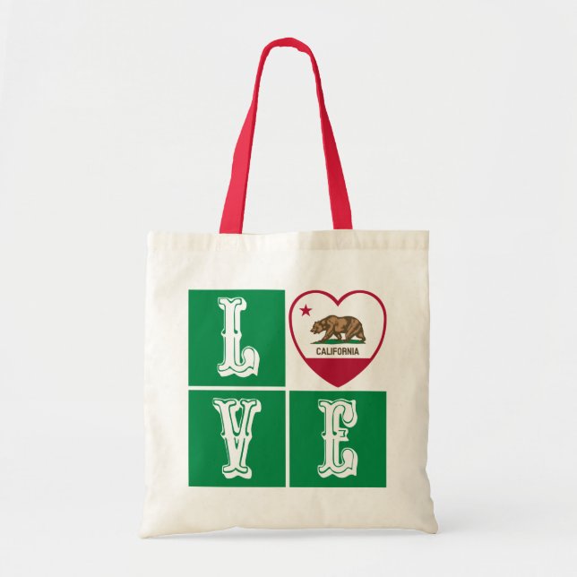 Liebe California State Flag Herbst Prix Tragetasche (Vorne)