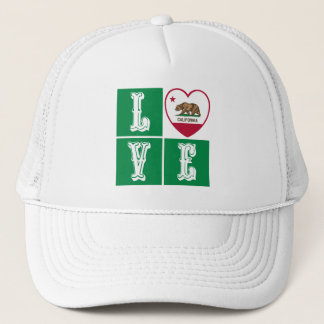 Liebe California State Flag Herbst Prix Truckerkappe