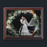 Liebe Calligraphy Script Wedding Foto Plaque Awardplakette<br><div class="desc">Liebe Elegante Kalligrafie Script Wedding Foto Plaque</div>
