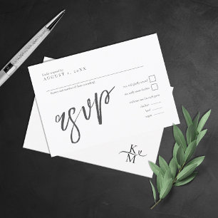 Liebe Calligraphy Wedding B&W ID940 RSVP Karte