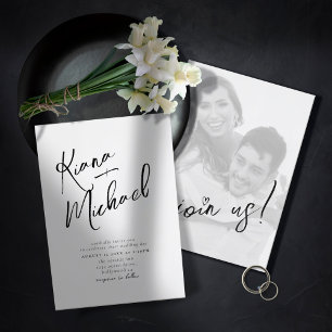 Liebe Calligraphy Wedding Foto B&W ID940