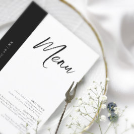 Liebe Calligraphy Wedding Menu B&W ID940