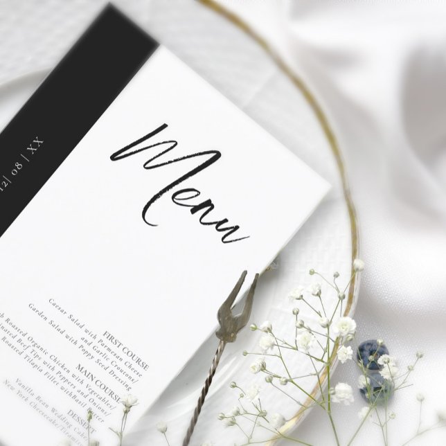 Liebe Calligraphy Wedding Menu B&W ID940 (Von Creator hochgeladen)